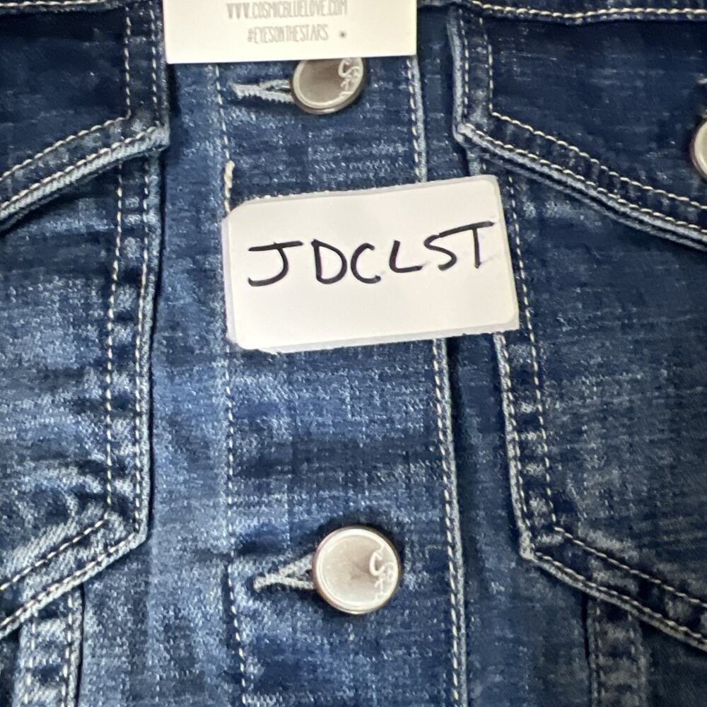 Cosmic Blue Love By Stitch Fix Denim Jean Jacket Womens XS Trucker Long Sleeve - Picture 13 of 13